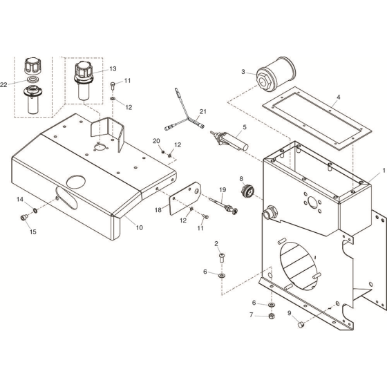 Tank Assembly for Belle Major 30-140 Hydraulic Power Pack