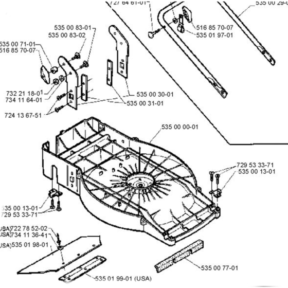 Mower Deck/ Cutting Deck Assembly for Husqvarna MASTER 43RC Lawn Mowers