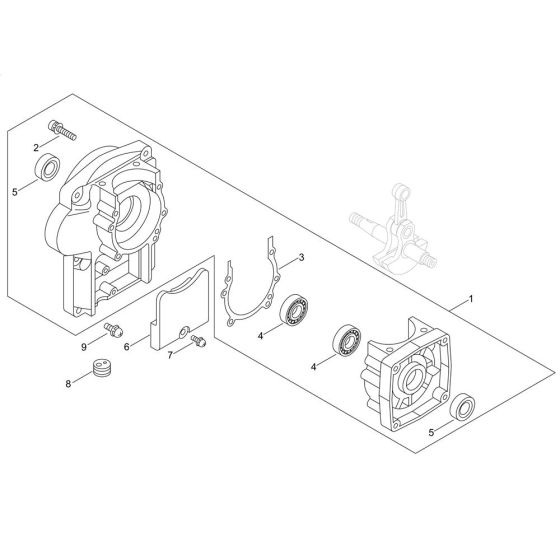 Crankcase for ECHO MB-580