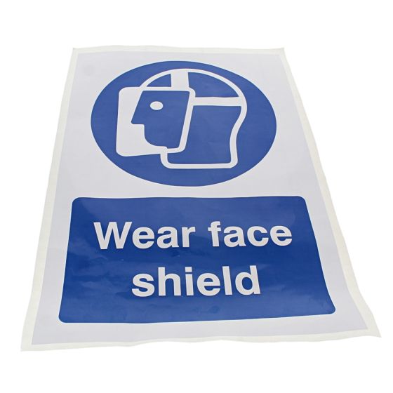 Wear Face Shield Sign 240mm x360mm Self Adhesive