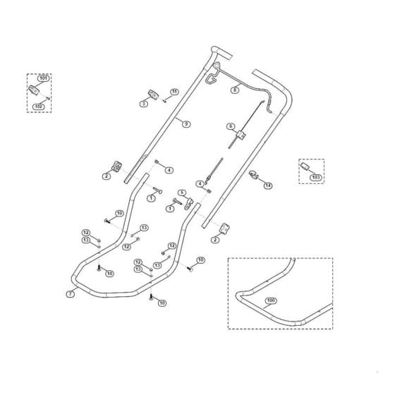 Handle for Viking MB 2.0 RC Petrol Lawn Mowers