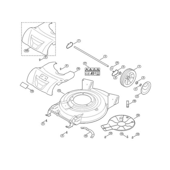 Housing, Rear Axle for Viking MB 2.2 RT Petrol Lawn Mowers