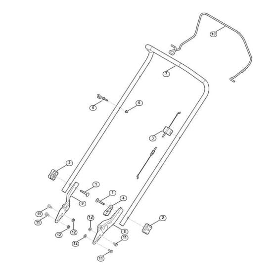 Handle for Viking MB 253.0 Petrol Lawn Mowers