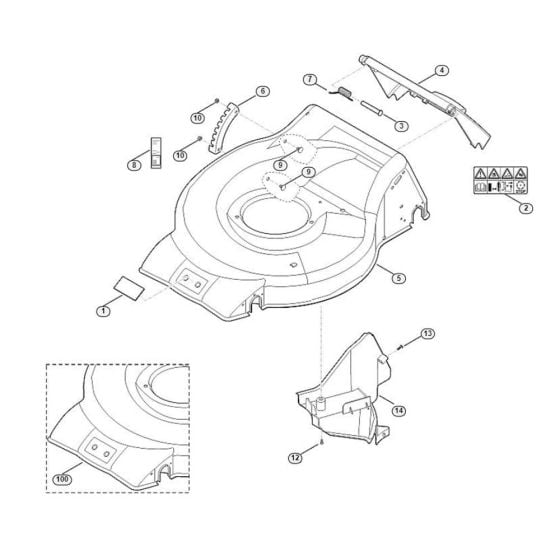 Housing for Viking MB 253.1 T Petrol Lawn Mowers