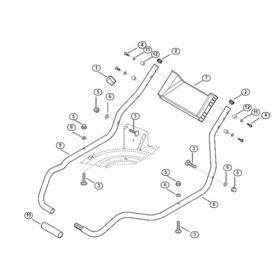 Handle Lower part for Viking MB 2 RT Petrol Lawn Mowers