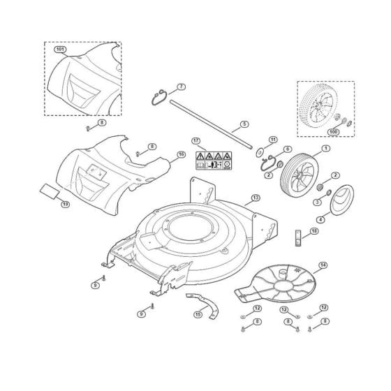 Housing, Rear Axle for Viking MB 2 RT Petrol Lawn Mowers