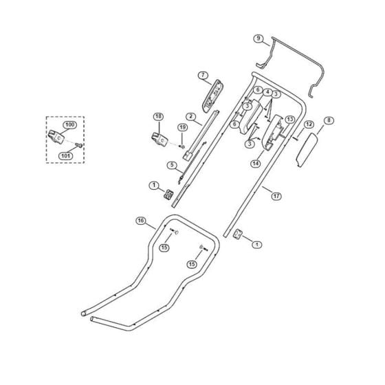 Handle for Viking MB 3.0 RX Petrol Lawn Mowers