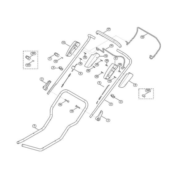 Handle for Viking MB 3.1 RT Petrol Lawn Mowers