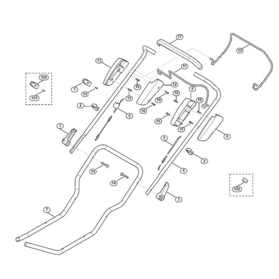 Handle for Viking MB 3.1 RTX Petrol Lawn Mowers