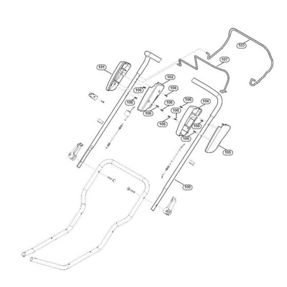 Handle-1 for Viking MB 3.1 RTX Petrol Lawn Mowers