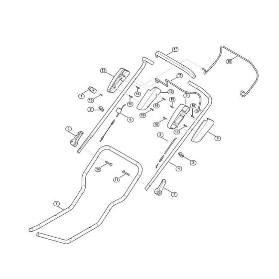 Handle for Viking MB 3.2 RT Petrol Lawn Mowers