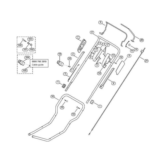 Handle for Viking MB 3 RT Petrol Lawn Mowers