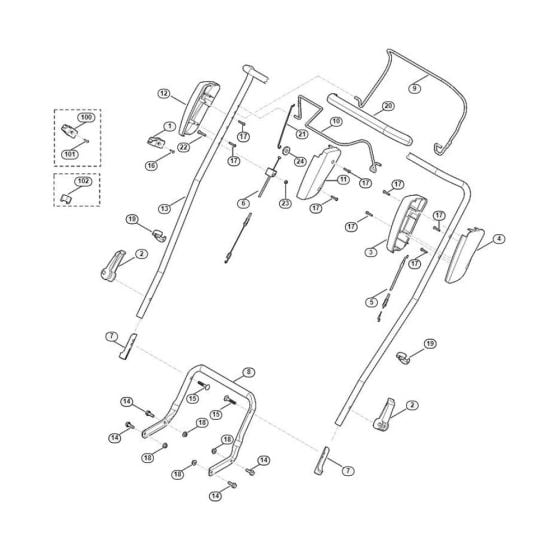 Handle for Viking MB 4.0 RT Petrol Lawn Mowers