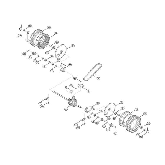 Front Axle, Gear Box for Viking MB 4.1 RTP Petrol Lawn Mowers