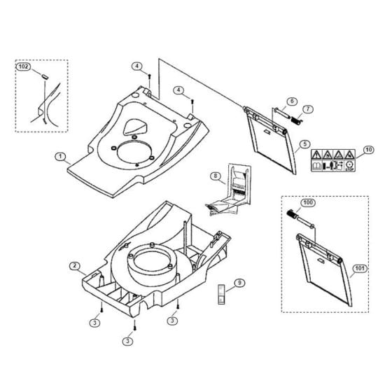 Housing for Viking MB 400 M Petrol Lawn Mowers