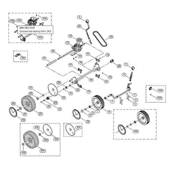 Chassis for Viking MB 415 Petrol Lawn Mowers