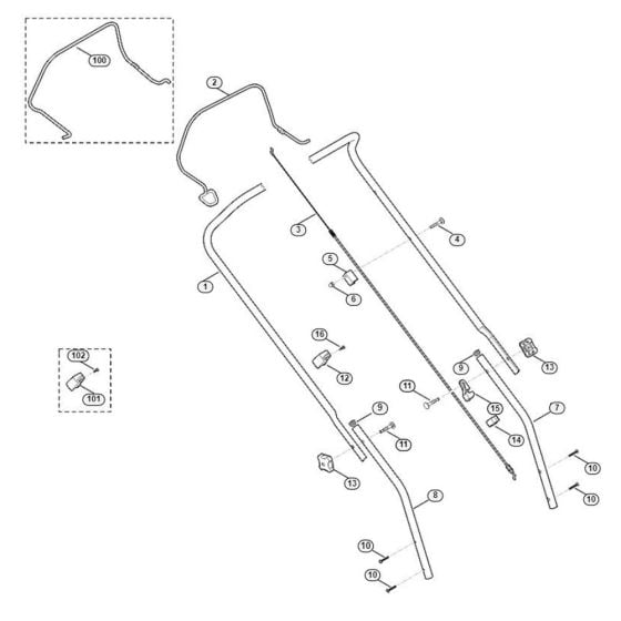 Handle for Viking MB 443.0 Petrol Lawn Mowers