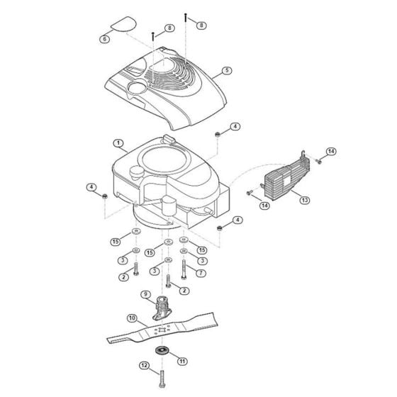 Engine, Blade for Viking MB 443.0 C Petrol Lawn Mowers