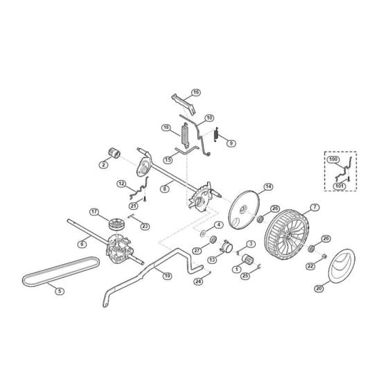 Rear Axle, Height Adjustment for Viking MB 443.1 T Petrol Lawn Mowers