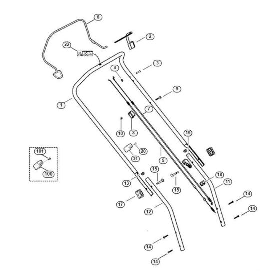 Handle for Viking MB 448.0 TX Petrol Lawn Mowers