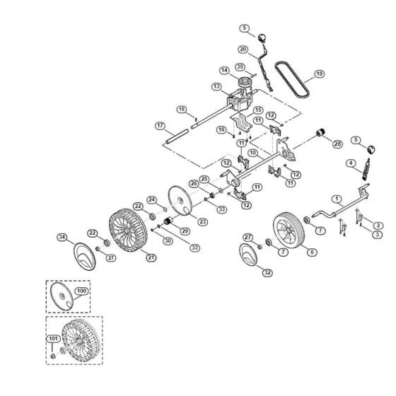 Chassis for Viking MB 448.0 TX Petrol Lawn Mowers