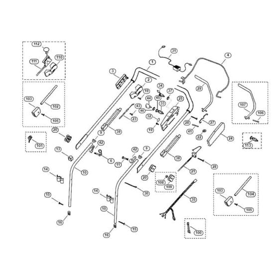 Handle for Viking MB 455 E Petrol Lawn Mowers