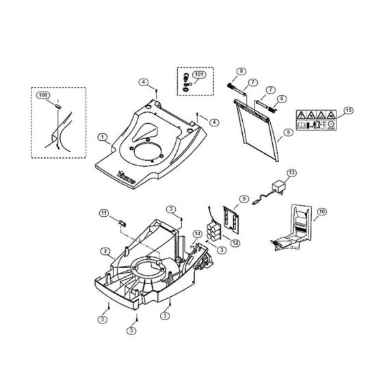 Housing for Viking MB 455 E Petrol Lawn Mowers