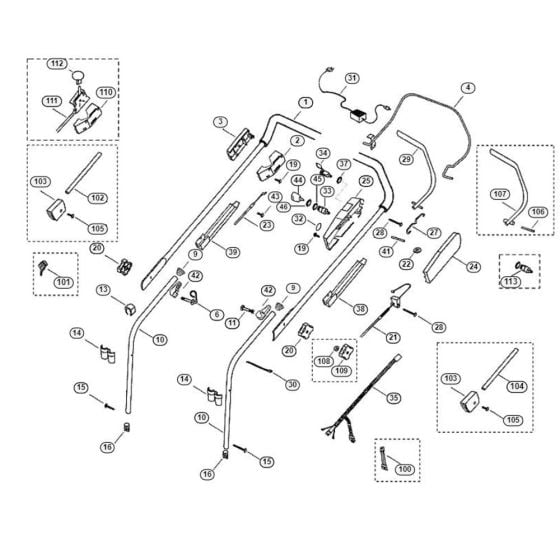 Handle for Viking MB 455 MM Petrol Lawn Mowers