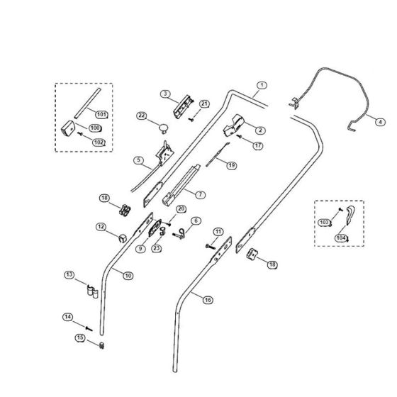 Handle for Viking MB 500 Petrol Lawn Mowers