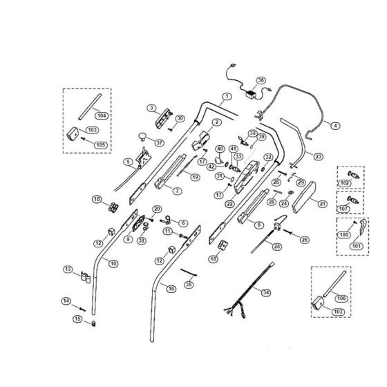 Handle for Viking MB 505 Petrol Lawn Mowers