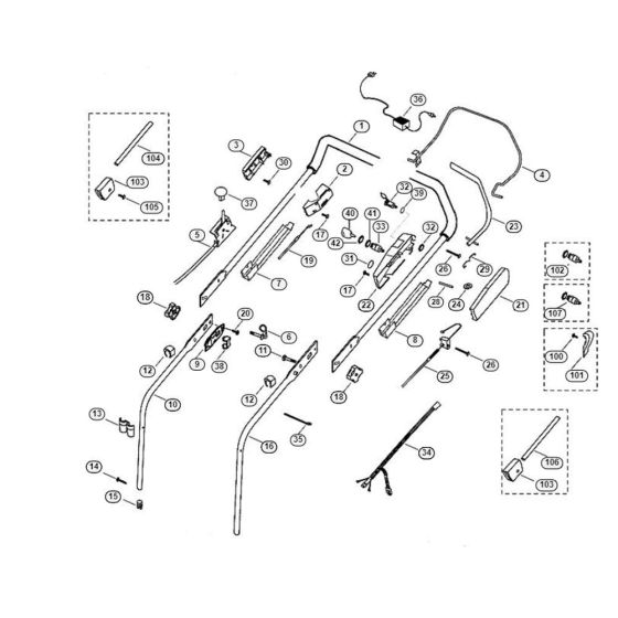 Handle for Viking MB 505 E Petrol Lawn Mowers