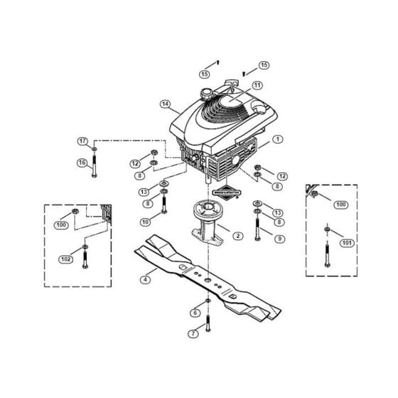 Engine, Blade for Viking MB 505 MQ Petrol Lawn Mowers