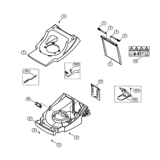 Housing for Viking MB 505 S Petrol Lawn Mowers