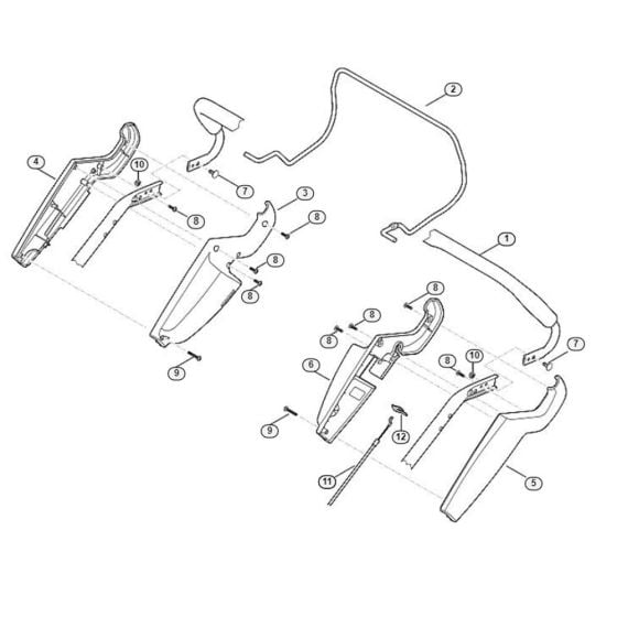 Handle Upper Part for Viking MB 545.0 Petrol Lawn Mowers