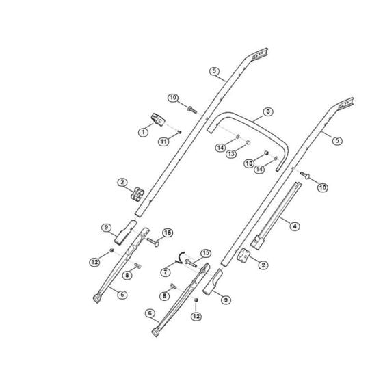 Handle Lower Part for Viking MB 545.0 Petrol Lawn Mowers