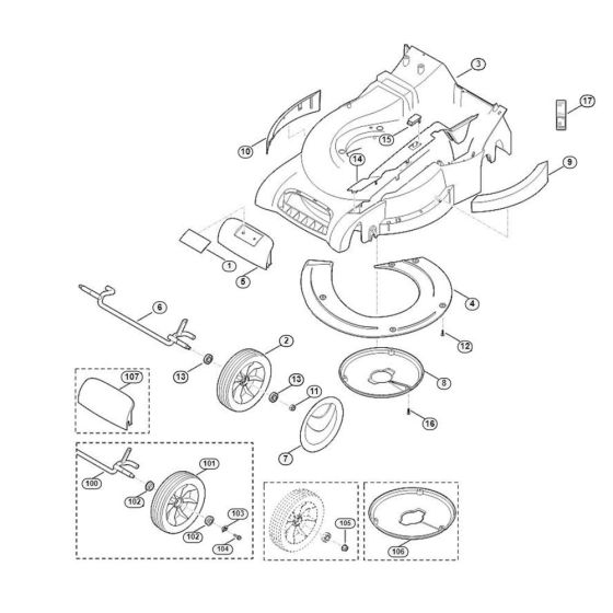 Housing, Fromt Axle for Viking MB 545.0 T Petrol Lawn Mowers