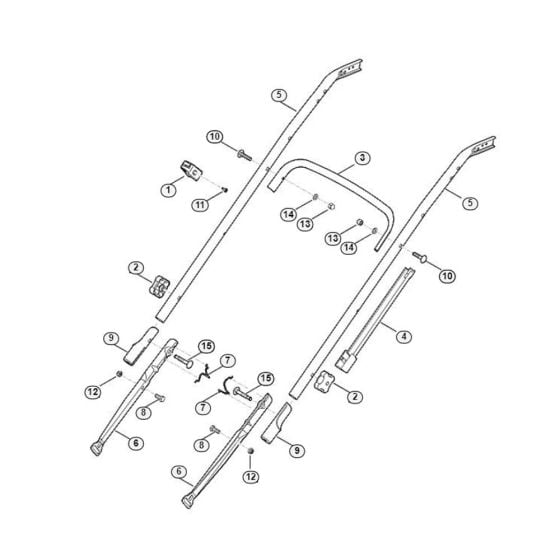 Handle Lower Part for Viking MB 545.0 V Petrol Lawn Mowers