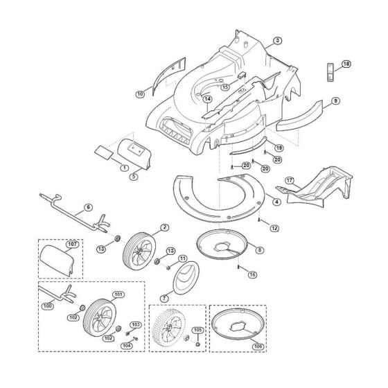 Housing, Front Axle for Viking MB 545.0 V Petrol Lawn Mowers