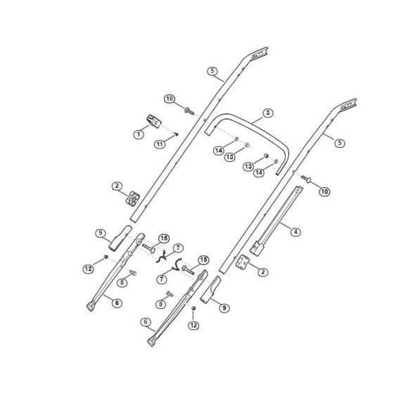 Handle Lower Part for Viking MB 545.0 VR Petrol Lawn Mowers