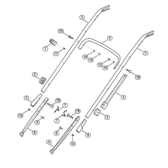 Handle Lower Part for Viking MB 545.0 VS Petrol Lawn Mowers