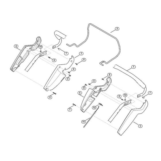 Handle Upper Part for Viking MB 545.1 Petrol Lawn Mowers