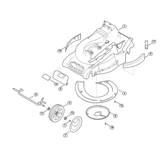 Housing, Front Axle for Viking MB 545.1 VR Petrol Lawn Mowers