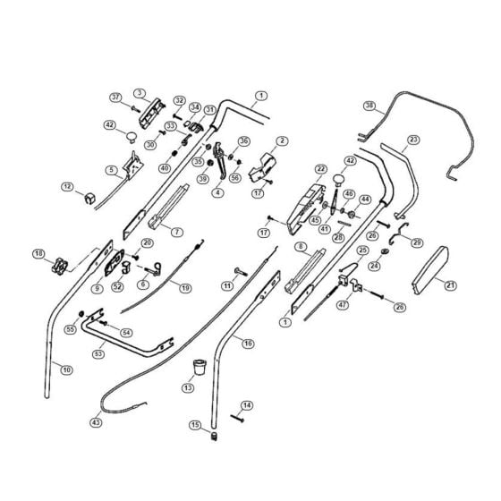 Handle for Viking MB 555 BS Petrol Lawn Mowers