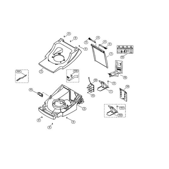 Housing for Viking MB 555 M Petrol Lawn Mowers