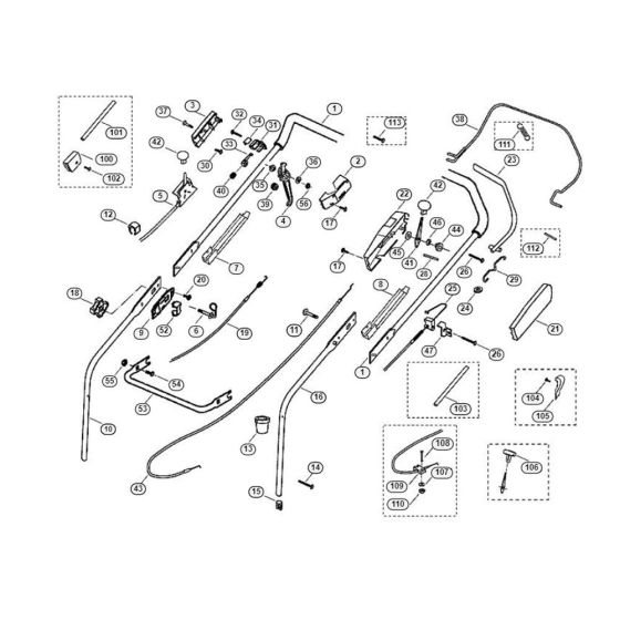 Handle for Viking MB 555 S Petrol Lawn Mowers