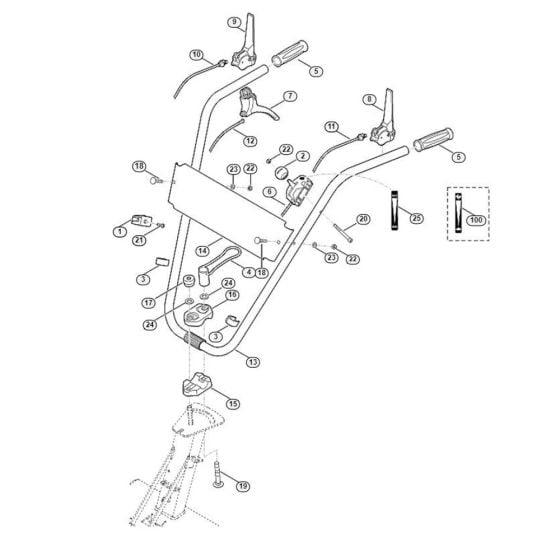 Handle for Viking MB 6.1 RH Petrol Lawn Mowers