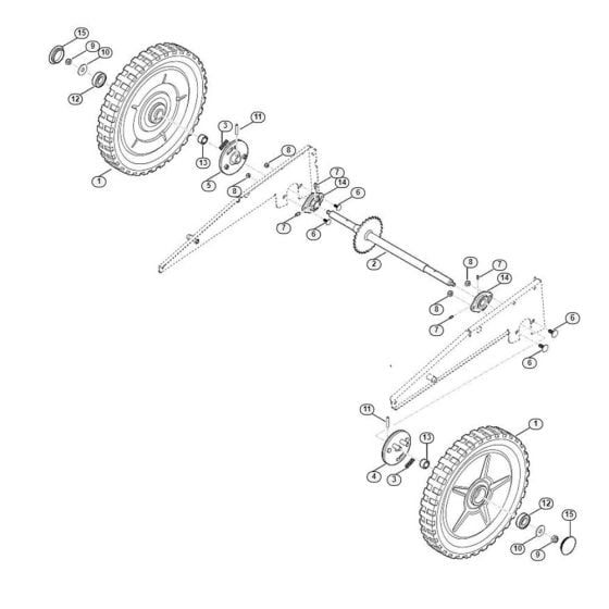 Wheels Back for Viking MB 6.1 RV Petrol Lawn Mowers