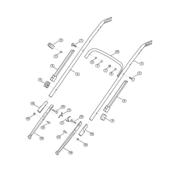 Handle Lower Part for Viking MB 650.0 KS Petrol Lawn Mowers