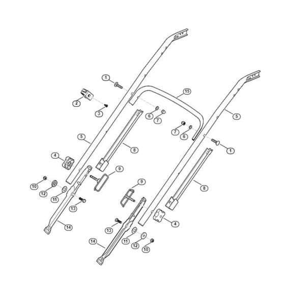 Handle Lower Part for Viking MB 650.0 OS Petrol Lawn Mowers