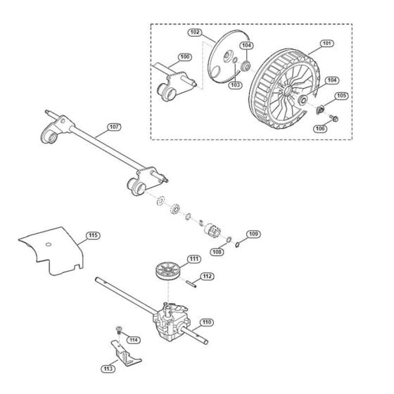 Shaft, Gear Box for Viking MB 650.0 TK Petrol Lawn Mowers